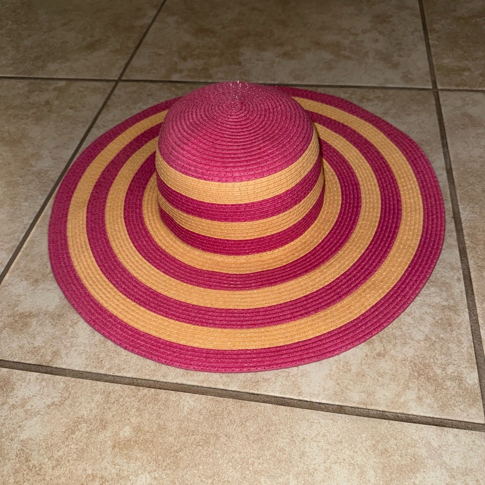 Stylish Vintage OG Striped Pink Orange Sun Hat